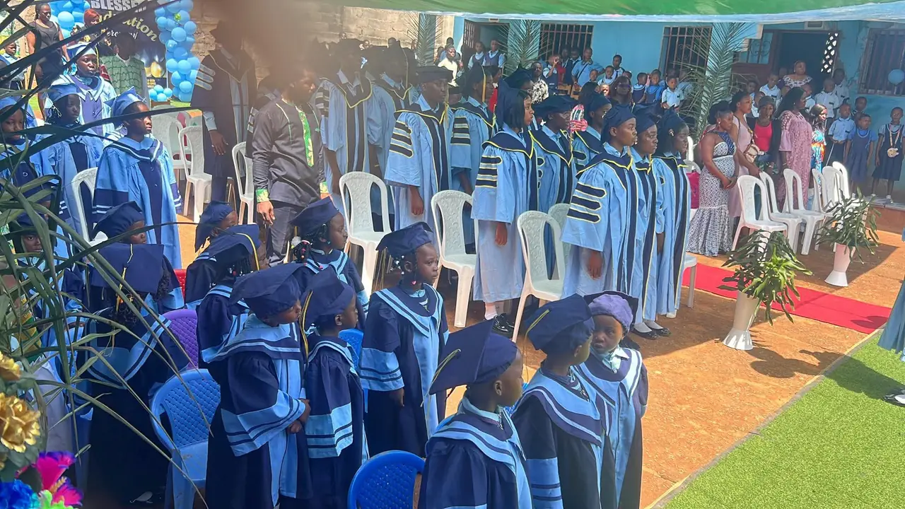 Students and families at the BGS Simbock graduation ceremony